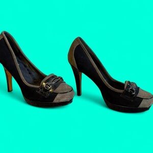 White House Black Market Black and Brown Heels